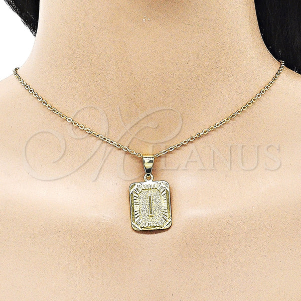 Gold Filled Pendant — Fancy Pendant Initials Design Diamond Cutting 05. — alternate product view — SKU 156834 | Oro Laminado dije — elegante Pendant Initials diseño Diamond Cutting 05. — SKU 156834