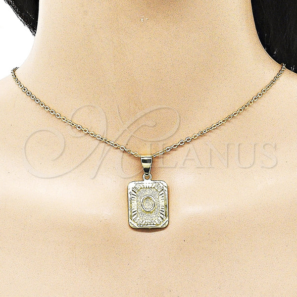 Gold Filled Pendant — Fancy Pendant Initials Design Diamond Cutting 05. — alternate product view — SKU 156835 | Oro Laminado dije — elegante Pendant Initials diseño Diamond Cutting 05. — SKU 156835