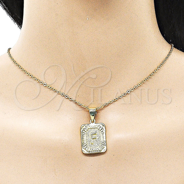 Gold Filled Pendant — Fancy Pendant Initials Design Diamond Cutting 05. — alternate product view — SKU 156840 | Oro Laminado dije — elegante Pendant Initials diseño Diamond Cutting 05. — SKU 156840