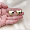 Gold Filled Ring — Stud Earring Heart and Hollow Design Polished 02. — alternate product view — SKU 156843 | Oro Laminado anillo — Stud Earring corazón and Hollow diseño pulido 02. — SKU 156843