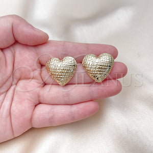 Gold Filled Ring — Stud Earring Heart and Hollow Design Diamond Cutting — main product view — SKU 156851 | Oro Laminado anillo — Stud Earring corazón and Hollow diseño Diamond Cutting — SKU 156851