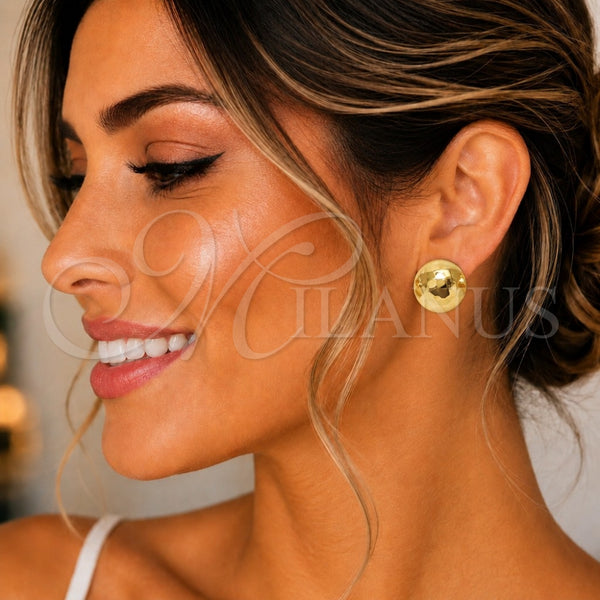 Gold Filled Ring — Stud Earring Hollow and Disco Design Polished 02. — alternate product view — SKU 156857 | Oro Laminado anillo — Stud Earring Hollow and Disco diseño pulido 02. — SKU 156857