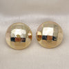 Oro Laminado Stud Earring, Gold Filled Style Hollow and Disco Design, Polished, Golden Finish, 02.411.0044