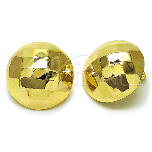 Gold Filled Ring — Stud Earring Hollow and Disco Design Polished 02. — main product view — SKU 156857 | Oro Laminado anillo — Stud Earring Hollow and Disco diseño pulido 02. — SKU 156857