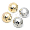 Oro Laminado Stud Earring, Gold Filled Style Hollow and Disco Design, Polished, Golden Finish, 02.411.0044