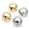 Oro Laminado Stud Earring, Gold Filled Style Hollow and Disco Design, Polished, Golden Finish, 02.411.0044