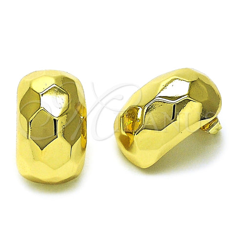 Oro Laminado Stud Earring, Gold Filled Style Chunky Design, Polished, Golden Finish, 02.411.0047