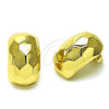 Oro Laminado Stud Earring, Gold Filled Style Chunky Design, Polished, Golden Finish, 02.411.0047