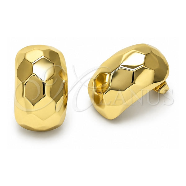 Oro Laminado Stud Earring, Gold Filled Style Disco Design, Polished, Golden Finish, 02.411.0047