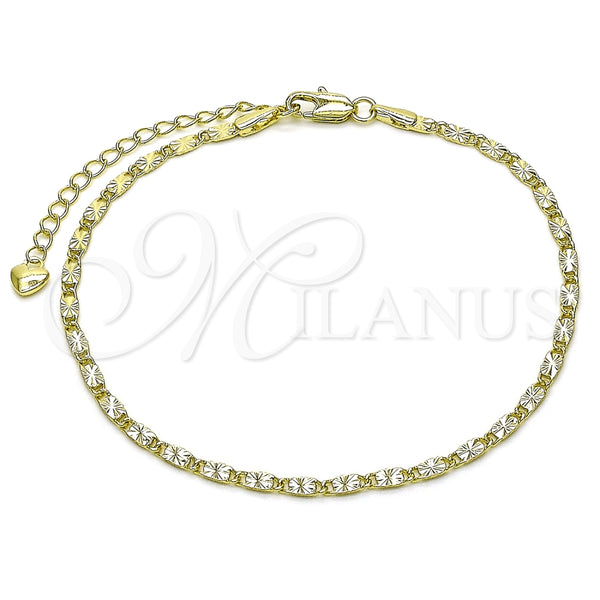 Gold Filled Anklet — Basic Anklet Mariner Design Diamond Cutting 03. Thickness — main product view — SKU 156863 | Oro Laminado tobillera — básico Anklet Mariner diseño Diamond Cutting 03. Thickness — SKU 156863