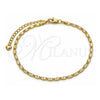 Oro Laminado Basic Anklet, Gold Filled Style Mariner Design, Diamond Cutting Finish, Golden Finish, 03.213.0291.09 (Thickness, 9 Inches Length)