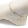 Oro Laminado Basic Anklet, Gold Filled Style Mariner Design, Diamond Cutting Finish, Golden Finish, 03.213.0292.09 (03 MM Thickness, 9 Inches Length)