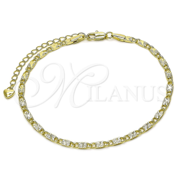 Gold Filled Anklet — Basic Anklet Mariner Design Diamond Cutting 03. 03 — main product view — SKU 156864 | Oro Laminado tobillera — básico Anklet Mariner diseño Diamond Cutting 03. 03 — SKU 156864