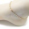 Oro Laminado Basic Anklet, Gold Filled Style Mariner Design, Diamond Cutting Finish, Golden Finish, 03.213.0293.09 (03 MM Thickness, 9 Inches Length)