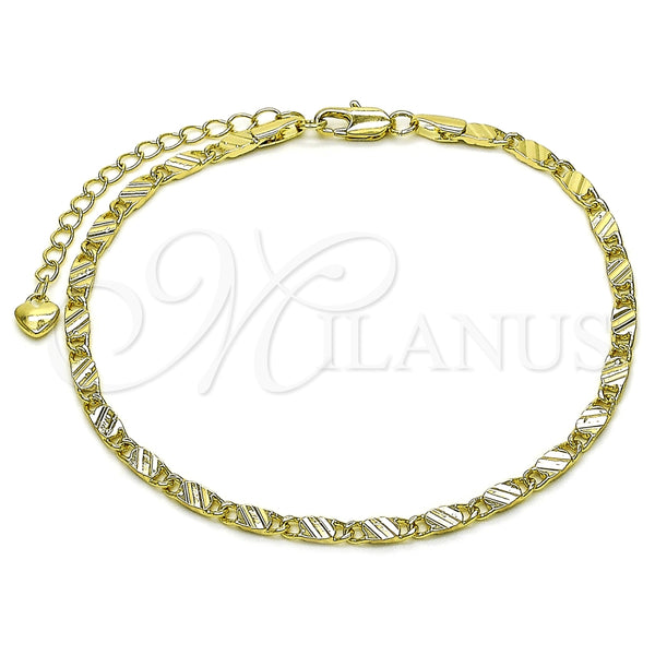 Gold Filled Anklet — Basic Anklet Mariner Design Diamond Cutting 03. 03 — main product view — SKU 156865 | Oro Laminado tobillera — básico Anklet Mariner diseño Diamond Cutting 03. 03 — SKU 156865