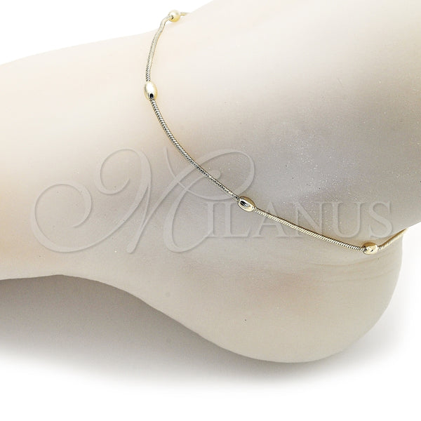 Gold Filled Anklet — Basic Anklet Rat Tail and Ball Design Polished — alternate product view — SKU 156867 | Oro Laminado tobillera — básico Anklet Rat Tail and Ball diseño pulido — SKU 156867
