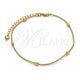 Oro Laminado Basic Anklet, Gold Filled Style Rat Tail and Ball Design, Polished, Golden Finish, 03.213.0295.09 (01 MM Thickness, 9 Inches Length)