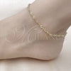 Oro Laminado Basic Anklet, Gold Filled Style Singapore Design, Diamond Cutting Finish, Golden Finish, 03.213.0296.09 (03 MM Thickness, 9 Inches Length)