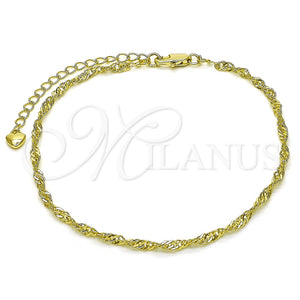 Gold Filled Anklet — Basic Anklet Singapore Design Diamond Cutting 03. 03 — main product view — SKU 156870 | Oro Laminado tobillera — básico Anklet Singapore diseño Diamond Cutting 03. 03 — SKU 156870