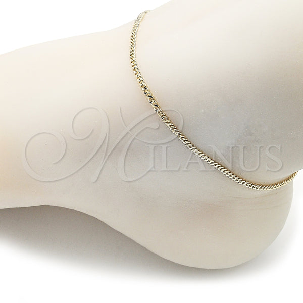 Gold Filled Anklet — Basic Anklet Miami Cuban Design Diamond Cutting 04. — alternate product view — SKU 156871 | Oro Laminado tobillera — básico Anklet Miami Cuban diseño Diamond Cutting 04. — SKU 156871