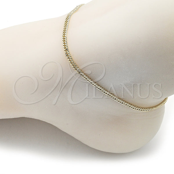 Gold Filled Anklet — Basic Anklet Diamond Cutting 03. 03 MM Thickness — alternate product view — SKU 156872 | Oro Laminado tobillera — básico Anklet Diamond Cutting 03. 03 MM Thickness — SKU 156872