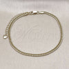 Oro Laminado Basic Anklet, Gold Filled Style Diamond Cutting Finish, Golden Finish, 03.213.0297.09 (03 MM Thickness, 9 Inches Length)