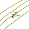 Oro Laminado Basic Necklace, Gold Filled Style Ball Design, Polished, Golden Finish, 04.341.0129.20 (01 MM Thickness, 20 Inches Length)