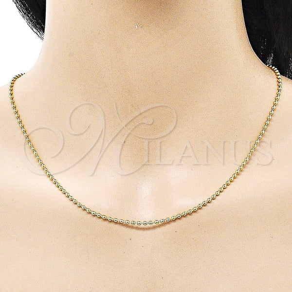 Gold Filled Necklace — Basic Necklace Ball Design Polished 04. 02 MM — alternate product view — SKU 156897 | Oro Laminado collar — básico Necklace Ball diseño pulido 04. 02 MM — SKU 156897