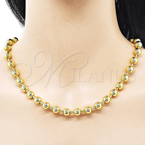 Gold Filled Necklace — Basic Necklace Ball Design Polished 04. 08 MM — alternate product view — SKU 156900 | Oro Laminado collar — básico Necklace Ball diseño pulido 04. 08 MM — SKU 156900