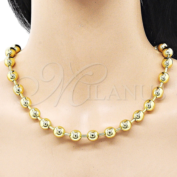 Gold Filled Necklace — Basic Necklace Ball Design Polished 04. 10 MM — alternate product view — SKU 156901 | Oro Laminado collar — básico Necklace Ball diseño pulido 04. 10 MM — SKU 156901