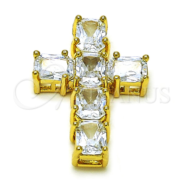 Gold Filled Pendant — Religious Pendant Cross Design with White Cubic Zirconia — main product view — SKU 156904 | Oro Laminado dije — Religious Pendant cruz diseño with blanco Cubic Zirconia — SKU 156904