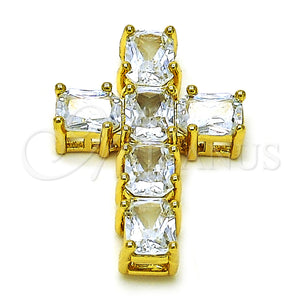 Gold Filled Pendant — Religious Pendant Cross Design with White Cubic Zirconia — main product view — SKU 156904 | Oro Laminado dije — Religious Pendant cruz diseño with blanco Cubic Zirconia — SKU 156904