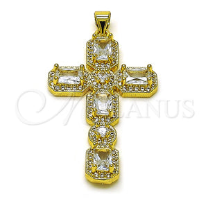Gold Filled Pendant — Fancy Pendant Cross Design with White Cubic Zirconia — main product view — SKU 156907 | Oro Laminado dije — elegante Pendant cruz diseño with blanco Cubic Zirconia — SKU 156907