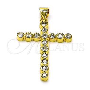 Gold Filled Pendant — Fancy Pendant Cross Design with White Cubic Zirconia — main product view — SKU 156915 | Oro Laminado dije — elegante Pendant cruz diseño with blanco Cubic Zirconia — SKU 156915