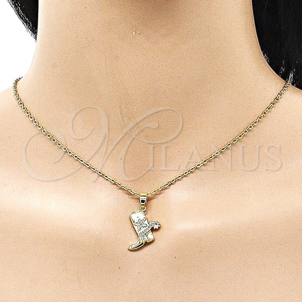 Gold Filled Pendant — Fancy Pendant Shoes and Star Design with White — alternate product view — SKU 156916 | Oro Laminado dije — elegante Pendant Shoes and estrella diseño with blanco — SKU 156916