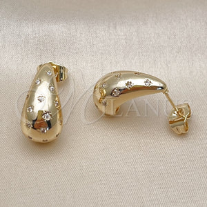 Gold Filled Ring — Stud Earring Teardrop and Star Design with White — main product view — SKU 156921 | Oro Laminado anillo — Stud Earring Teardrop and estrella diseño with blanco — SKU 156921