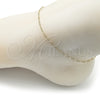 Oro Laminado Basic Anklet, Gold Filled Style Rolo Design, Diamond Cutting Finish, Golden Finish, 04.213.0088.10 (02 MM Thickness, 10 Inches Length)