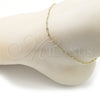 Oro Laminado Basic Anklet, Gold Filled Style Rolo Design, Diamond Cutting Finish, Golden Finish, 03.213.0310.10
