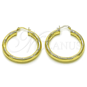 Gold Filled Hoop Earrings — Medium Hoop Hollow Design Diamond Cutting 02. — main product view — SKU 156935 | Oro Laminado aretes de aro — Medium Hoop Hollow diseño Diamond Cutting 02. — SKU 156935