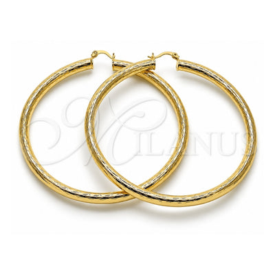 Oro Laminado Extra Large Hoop, Gold Filled Style Hollow Design, Polished, Golden Finish, 02.213.0754.80
