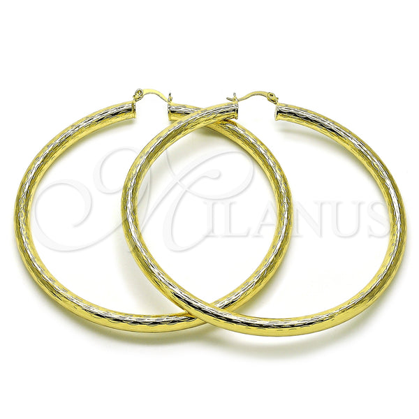 Gold Filled Hoop Earrings — Extra Large Hoop Hollow Design Polished 02. — main product view — SKU 156941 | Oro Laminado aretes de aro — Extra Large Hoop Hollow diseño pulido 02. — SKU 156941