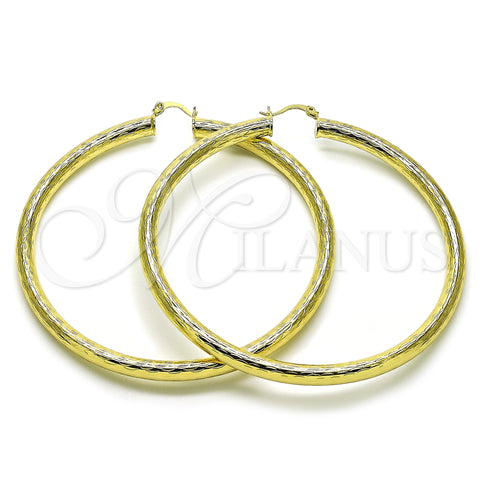 Oro Laminado Extra Large Hoop, Gold Filled Style Hollow Design, Polished, Golden Finish, 02.213.0754.80