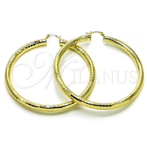 Gold Filled Hoop Earrings — Extra Large Hoop Hollow Design Diamond Cutting 02. — main product view — SKU 156944 | Oro Laminado aretes de aro — Extra Large Hoop Hollow diseño Diamond Cutting 02. — SKU 156944