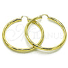 Oro Laminado Extra Large Hoop, Gold Filled Style Hollow Design, Diamond Cutting Finish, Golden Finish, 02.213.0755.70