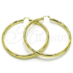 Gold Filled Hoop Earrings — Extra Large Hoop Hollow Design Diamond Cutting 02. — main product view — SKU 156945 | Oro Laminado aretes de aro — Extra Large Hoop Hollow diseño Diamond Cutting 02. — SKU 156945