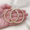 Oro Laminado Large Hoop, Gold Filled Style Hollow Design, Diamond Cutting Finish, Golden Finish, 02.170.0309.60