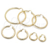 Oro Laminado Medium Hoop, Gold Filled Style Hollow Design, Diamond Cutting Finish, Golden Finish, 02.170.0312.30