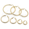Oro Laminado Medium Hoop, Gold Filled Style Hollow Design, Diamond Cutting Finish, Golden Finish, 02.170.0312.30