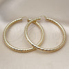 Oro Laminado Extra Large Hoop, Gold Filled Style Hollow Design, Diamond Cutting Finish, Golden Finish, 02.170.0312.70
