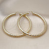 Oro Laminado Extra Large Hoop, Gold Filled Style Hollow Design, Diamond Cutting Finish, Golden Finish, 02.170.0312.70